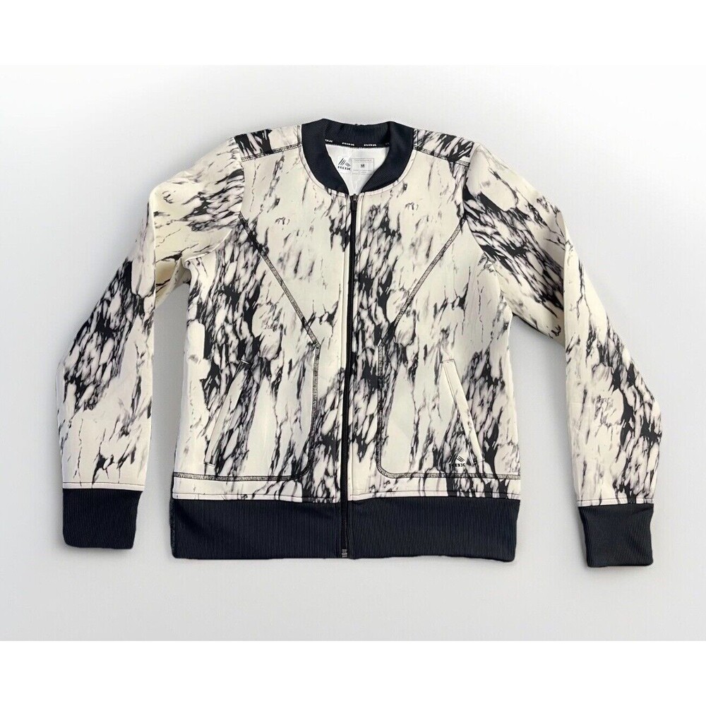 RBX Performance Sports Jacket Womens Size Medium Black White Marbled Full Zip